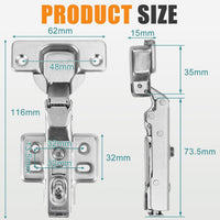 Soft Close Kitchen Cupboard Hinges 35mm 110 Degree 10pcs