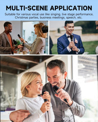 Moukey Dynamic Microphone, Home Karaoke Microphone with 13ft XLR Cable, Cardioid Metal Handheld Wired Mic for Singing/Karaoke/Stage, Compatible w/Speaker/Amp/Mixer/Karaoke Machine, Gray