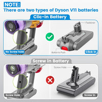 KEATFE Replacement for Dyson V11 Battery Click-in Models, Compatible with V11 Animal, V11 Torque Drive, V11 Total Clean, V11 Outsize, SV15, SV16, SV22, SV28, SV29 - Part No. 970425-01