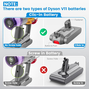 KEATFE Replacement for Dyson V11 Battery Click-in Models, Compatible with V11 Animal, V11 Torque Drive, V11 Total Clean, V11 Outsize, SV15, SV16, SV22, SV28, SV29 - Part No. 970425-01