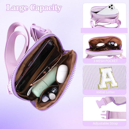 Kids Letter Bum Bag Adjustable Waist Pack for Girls Ã¢ÂÂ Pink/Purple Age 8-13