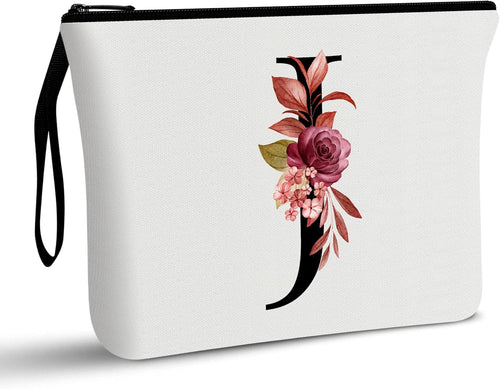 A-Z Personalized Makeup Bag,Birthday Gifts for Women Mom,Gifts for Best Friend,Bride Bridesmaid Cosmetic Bag(J)