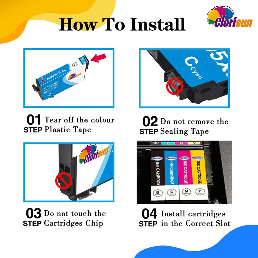 Clorisun Replacement for 405XL7 pack Compatible with Epson WF-3820 Ink Cartridges for Epson WorkForce Pro WF-4820 WF-3820 WF-7830 WF-7840 WF-7310 WF-4830 WF 7310 WF 7830 WF 4820 Ink Cartridges