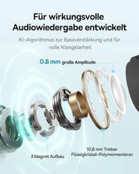 Baseus MC1 Open Earphones, Bluetooth Earbuds with Clip & 40H Battery Life, HiFi Bass Ai Sound Quality, Comfortable and Lightweight (5 g), Clip with IP57 Protection from Dust and Water