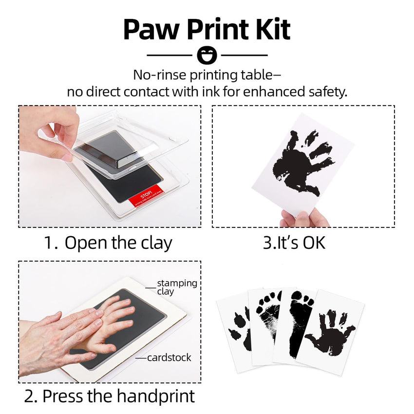 Baby Hand & Footprint Kit with Ink Pads and Cards Ã¢ÂÂ Keepsake Gift Set Black