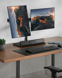 ErGear Dual Monitor Stand for 13Ã¢ÂÂ- 32Ã¢ÂÂ Screen, Freestanding Dual Monitor Arm Desk Mount with Sturdy Base, Adjustable Double Monitor Stand Hold 8KG/Arm