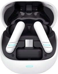 GXTrust 409 Oxxie Wireless Earbuds PS5 Switch PC Mobile, Bluetooth or USB-C Receiver, Gaming Earphones with 4 ENC Noise Cancelling Microphones, 40h Battery Life, Low Latency Stereo In Ear Buds, White