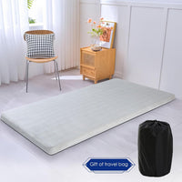 MeMoreCool Roll Up Floor Mattress Double, Portable Futon Mattress, High Density Foam Foldable Mattress with Travel Bag, Floor Lounger Sleep Mat Guest Bed Mattress for Travel, Car Tent, Gray