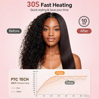 Ceramic Heated Hot Comb Straightening Brush for Wigs & Afro Hair Black