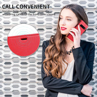 STAWLKA Case for Samsung Galaxy S10, Premium PU Leather Flip Magnetic Buckle Wallet Case Kickstand Blocking RFID Shockproof Protective Phone Cover for Samsung Galaxy S10 - Red