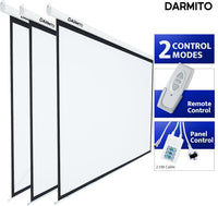 Darmito 100 16:9 Dual-Plug Electric Motorised Projector Screen, Ultra HD 3D 4K 8K Matt White +1.2 Gain, For Meeting School Home Cinema Theater Movie TV DVD Indoor