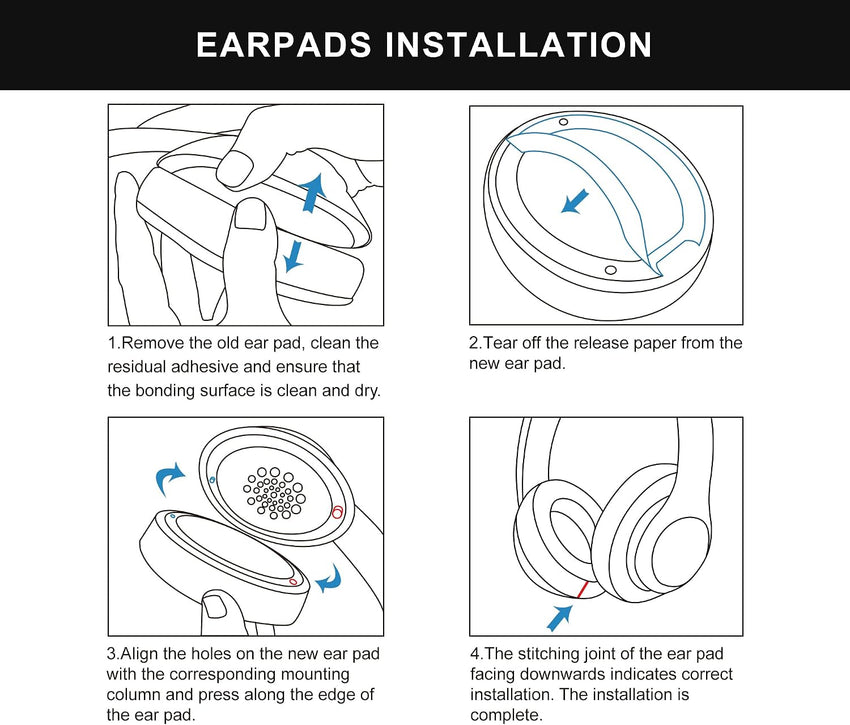 Link Dream Beats Studio 2.0/3 Replacement Earpads, Memory Foam Ear Cushions for Beats Headphones (Black, Gray Faux Leather)