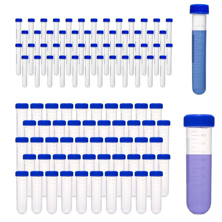 Centrifuge Tubes Plastic Round Bottom with Caps 10/50ml 100pcs
