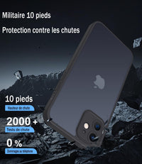 Mootobo iPhone 12 Case 6.1 inch, Military-Grade Protection 360^0 Full Body Frosted Translucent Back Phone Cover, Anti-Fingerprint Slim Shockproof Phone Case for iPhone 12 - Black