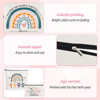 61st Birthday Cosmetic Bags 2pc Rainbow Makeup Pouches â Multi