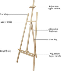 Belle Vous Wooden A-Frame Studio Easel - 1.59m / 5.22ft - Artist Easel - Adjustable/Foldable Tripod - Canvas/Painting Holder for Displays, Exhibition, Drawing, Sketching, Weddings, Arts and Craft