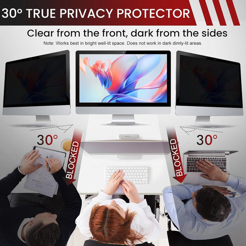 SOPPY 2 Pack 24 Inch Computer Privacy Filter, Removable Privacy Screen Protector, Anti Blue Light, Anti-Glare, Fits 24" Widescreen Monitor 16:9, HP, Dell, Acer, Lenovo, Asus