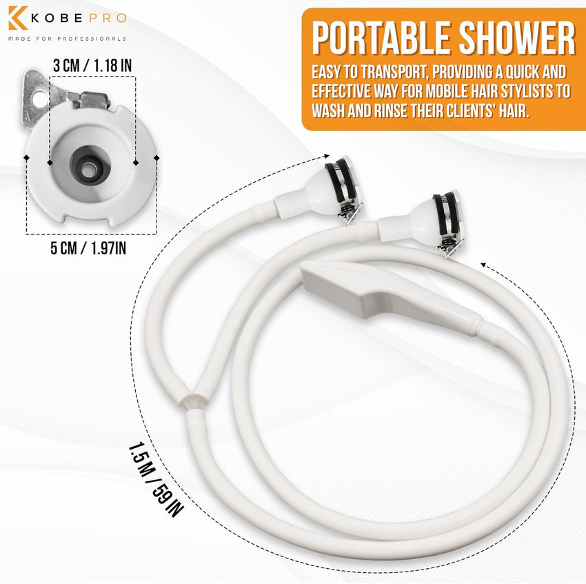 Kobe Professional Double Tap Shower Attachment for Bath/Extra Long Shower Head and Hose Set for Bath Taps - Secure Fit Clamp Included - Perfect Portable Shower/Portable Dog Shower - 1.5m Hose
