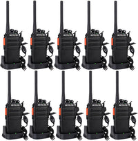 Retevis RT24 Walkie Talkies for Adults, Professional Two Way Radio, PMR446 Long Range License Free, 2 Way Radios Walkie Talkie with Earpieces for Commercial, School (Black,10 Pack)