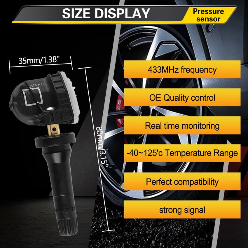 Tyre Pressure Monitoring Sensors 3Pcs Compatible with ford Black