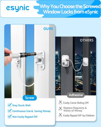 eSynic UPVC Window Restrictors 10pack Window Restrictor for Cat Child Safety Window Lock with Self Screws Keys Limiting Opened Distance and Ventilation for PVC, Wood, or Aluminum Window