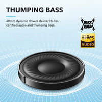 SoundCore by Anker Q20i Hybrid ANC Headphones - Comfortable Fit, Great Sound, Rich Bass, App Control, Long Playtime, Ideal for Home, Gym, Travel (Renewed)