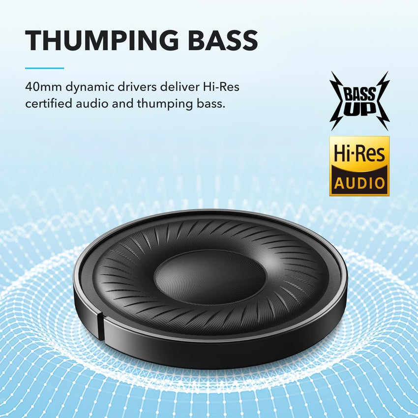 SoundCore by Anker Q20i Hybrid ANC Headphones - Comfortable Fit, Great Sound, Rich Bass, App Control, Long Playtime, Ideal for Home, Gym, Travel (Renewed)