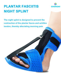 CHONGNI Plantar Fasciitis Night Splints: Upgrade Adjustable Breathable Night Splints for Plantar Fasciitis Support with Arch Support, Relief Achilles Tendonitis Foot Drop Heel Pain, Day&Night (Blue)