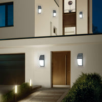 Outdoor Wall Light 12W Waterproof Aluminium Sconce 6500K Cool White â Black