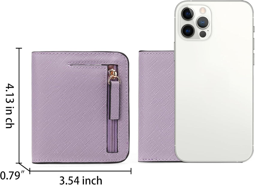 RFID Blocking Leather Bi-Fold Wallet Compact with ID Window & Coin Pocket Ã¢ÂÂ Small