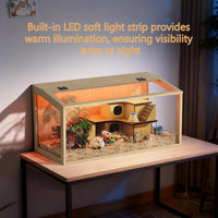 Wooden Hamster Cage Large Chewproof Openable Top Acrylic Panels Solid Build â 60 x 40 x 40 cm