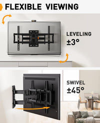 Perlegear TV Wall Bracket for 42-86 Inch Flat/Curved TVs up to 60 kg, Tilt and Swivel Wall Brackets with Dual Arms, Full Motion TV Wall Mount Max VESA 600x400mm, PGLF12