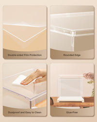 Rolife Acrylic Display Case 28.7 x 23.7 x 24.4 CM Dust Proof Clear Plastic Display Cabinet Cube Box Stackable for Minifigure Miniature House Model Kits Collectables Action Figures Storage DF03L