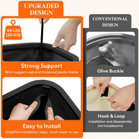 150L Laundry Basket with Lid 3-Section Foldable Dirty Clothes Organiser Black
