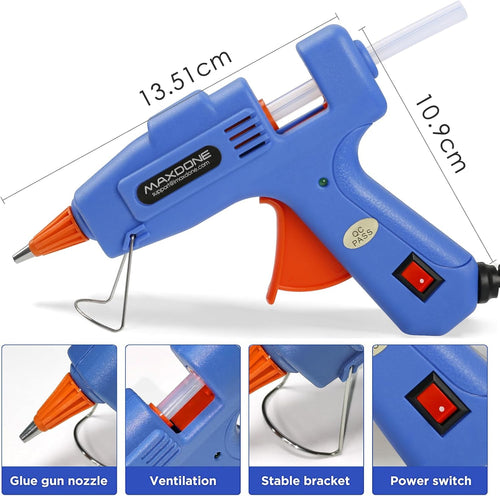 Hot Glue Gun Mini Glue Gun NO GLUE STICKS, 20W Hot Glue Gun Blue Fast Heating for DIY Craft Projects and Home Quick Repairs