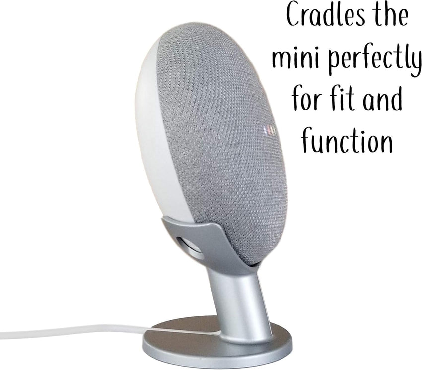 Mount Genie Google Home Mini Pedestal: Improves Sound Visibility and Appearance - Cleanest Mount Holder Stand for Google Mini - Designed in USA (White)