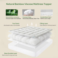 Single Mattress Topper Quilted Thick Deep Pocket for Back Pain Relief â White