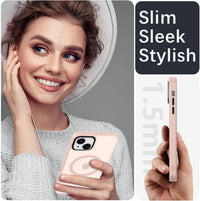 SupVict iPhone 13 Case Magnetic, Phone Case iPhone 13 Compatible with MagSafe Ultra Slim Thin Translucent Matte Back, Shockproof Anti-Yellow Military Grade Protective Cover Case for iPhone 13 Pink