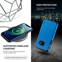 BEZ Case for Xcover 4 Case, Shockproof Cover Compatible with Samsung Galaxy Xcover 4 / Xcover 4S, Shock Absorbing, Heavy Duty Dual Layer Tough Cover, Blue Navy
