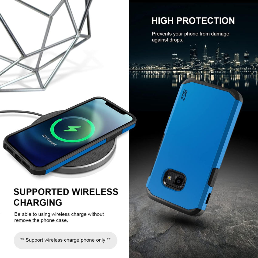 BEZ Case for Xcover 4 Case, Shockproof Cover Compatible with Samsung Galaxy Xcover 4 / Xcover 4S, Shock Absorbing, Heavy Duty Dual Layer Tough Cover, Blue Navy