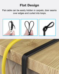 Yauhody CAT6 Ethernet Cable - 1m Black Pack of 6, High Speed Gigabit Internet LAN Patch Cable for TV, Gaming, Router
