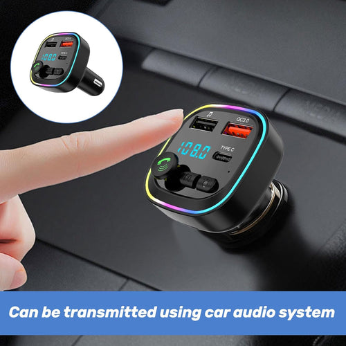 Car Bluetooth Transmitter,5.3 FM Bluetooth Car Adapter,PD 20W & QC 3.0 Fast Charging,FM Bluetooth Transmitter Car Dual Usb+1 Type-C,Hands Free Calling FM Transmitter Bluetooth Car,Supports USB/TF/SD