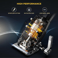Professional Hair Clippers and Beard Trimmer for Men, Cordless Hair Trimmer Barber Clippers Hair Cutting Kit Rechargeable T-Blade Shaver Haircut Grooming Set with 10 Guide Combs Gifts for Men