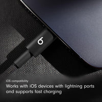 Beats USB-C to Lightning Woven Cable, Fast Charging, Durable/Tangle-Free, Compatible Charger for Apple Devices w Lightning Ports (1.5 m) - Bolt Black