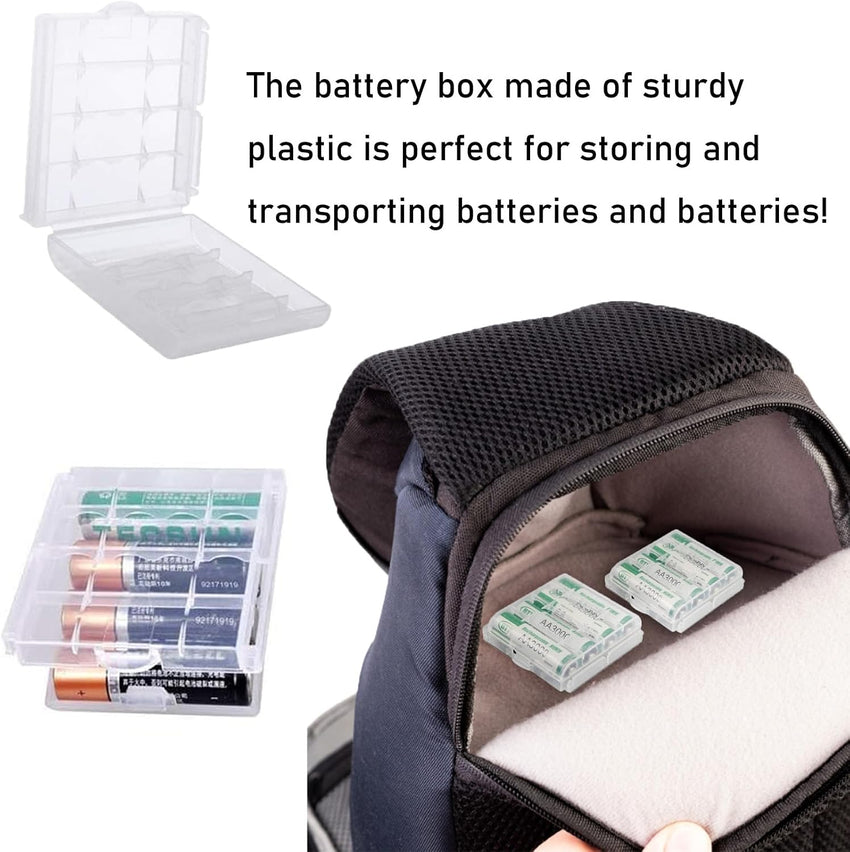 7 Pcs Clear Plastic Cell Battery Storage Case Holder Box, AA/AAA Cell Battery Storage Case, Battery Case Hard Plastic Batteries Storage Boxes, for AA/AAA Batteries and Rechargeable Batteries