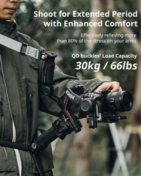 SMALLRIG RS 4 RS 3 RS 2 Weight-Reducing Shoulder Strap Compatible with Sling Handle for DJI, Gimbal Belt with QD Quick Release Buckles for DJI RS 4 Pro/RS 4/ RS 3 Pro/RS 3/ RS 2 Gimbal - 4118