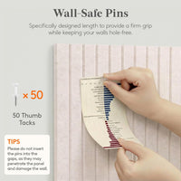 Felt Slatted Bulletin Board 120x90cm 12-Pack with Pushpins Oatmeal