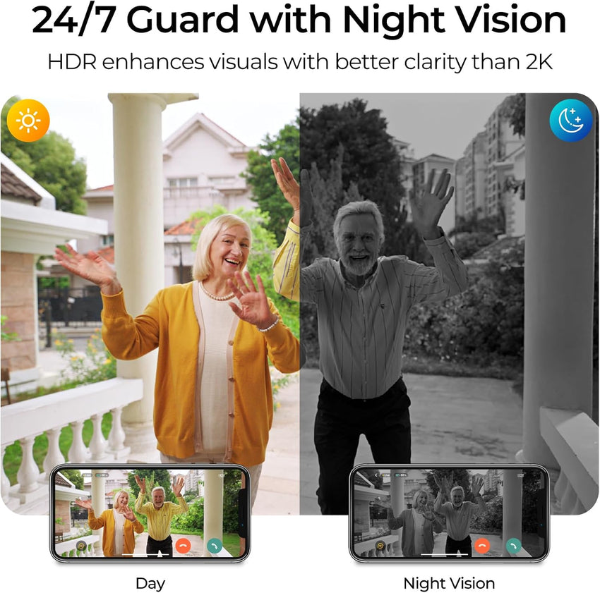 Video Doorbell Camera Wireless Battery and Solar Powered,Doorbell Wireless with Chime No Monthly Fee,Supports 2.4/5GHz Wifi,Two Way Audio,PIR Motion Detection,Instant Alerts,SD Card & Cloud Storage