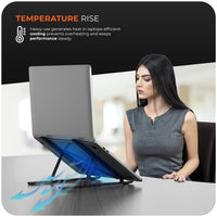 Roe Tenpo Laptop Stand For Desk, 6 Levels Height Adjustable Laptop Riser For Desk, Foldable & Portable, Compatible with MacBook Air/Pro, HP, ASUS, Dell, Most 10-15.6" Laptops/Tablets (Black)
