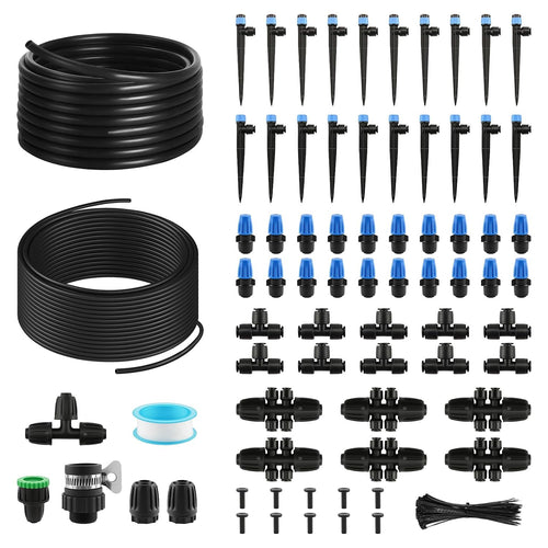 Irrigation System Kit 230ft Automatic Drip System with Tubings and Connectors
